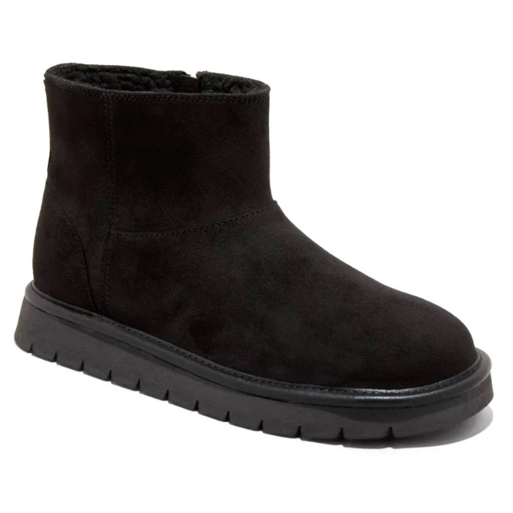 Universal Thread Women's May Black Suede Booties with Memory Foam Insole